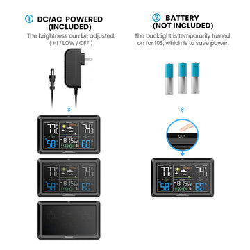 Temperature and Humidity Station with 3 Indoor/Outdoor Sensors